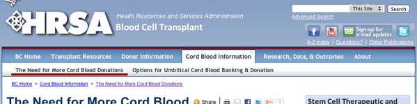 HRSA: The Need for More Cord Blood Donations